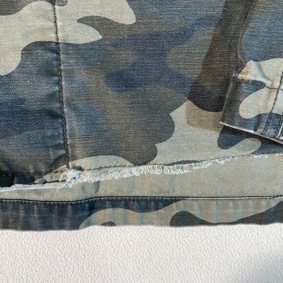 Levis Jacket Med Camo Military Style Y2K Vintage 90's Cotton Raw Front Hem Denim - Picture 8 of 13